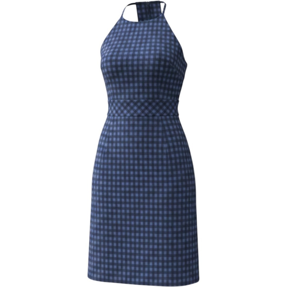 Banana Republic Womens Navy Blue Gingham Halter Sheath Dress NWT Size 12